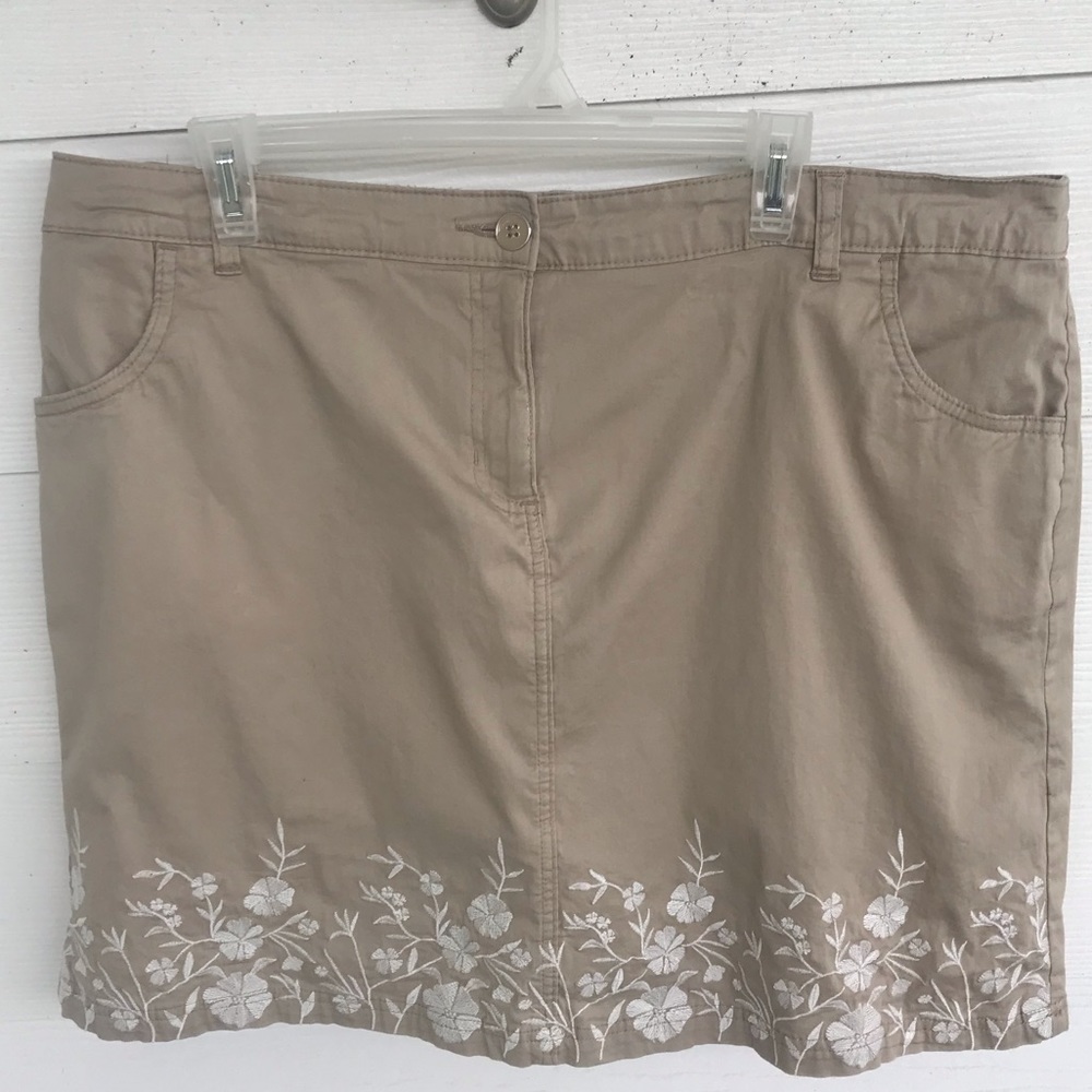 Khaki Miniskirt with Built in Shorts